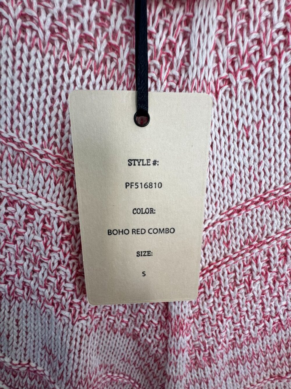 Pink Rose Boho Chevron Knit Sweater Red Cream Women’s Small NWT - Picture 4 of 5